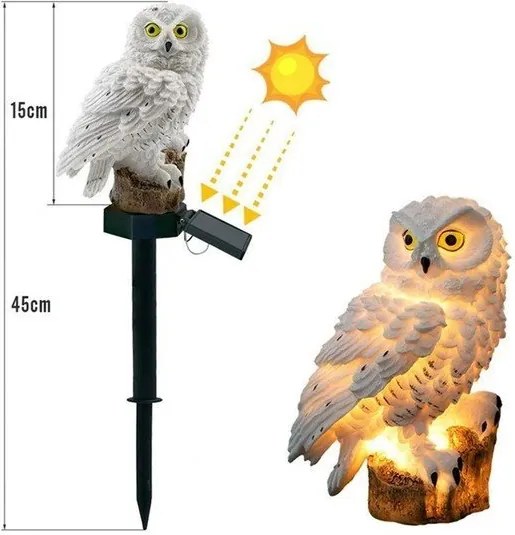 Azar 669 Dekoratívna solárna lampa Sova