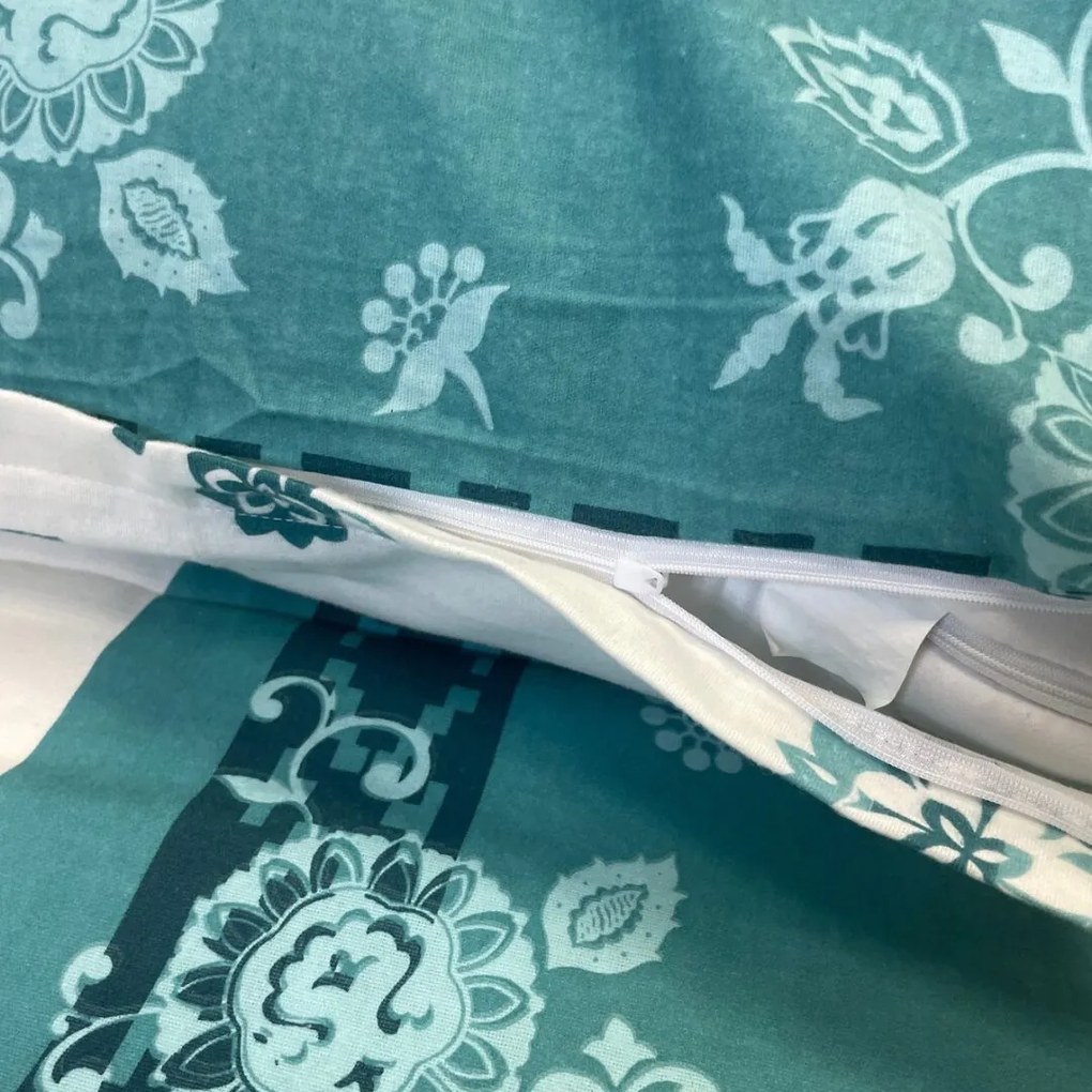 Obliečky flanelové Carmela zelená 200x140cm+90x70cm TiaHome