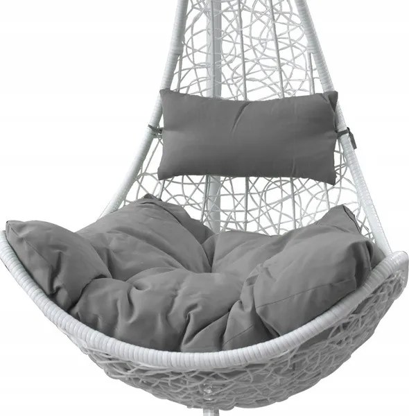 Závesné kreslo ELEGANT biele / tmavosivé FAT1167