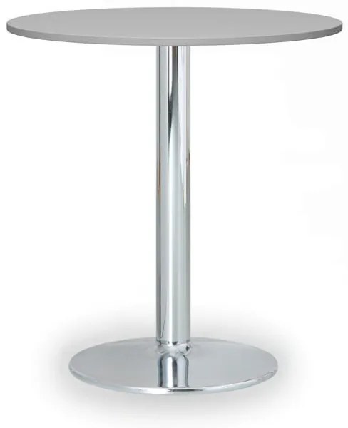 Konferenčný stolík FILIP II, priemer 80 cm, chrómovaná podnož, sivá