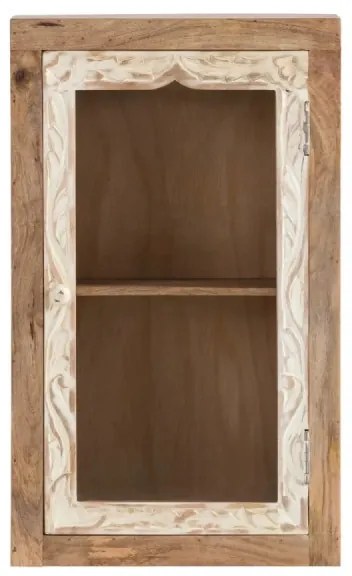 furniture-nabytek.cz - Masívna nástenná skrinka Delhi z mangového dreva, lakovaná, hnedá – 44×20×70 cm