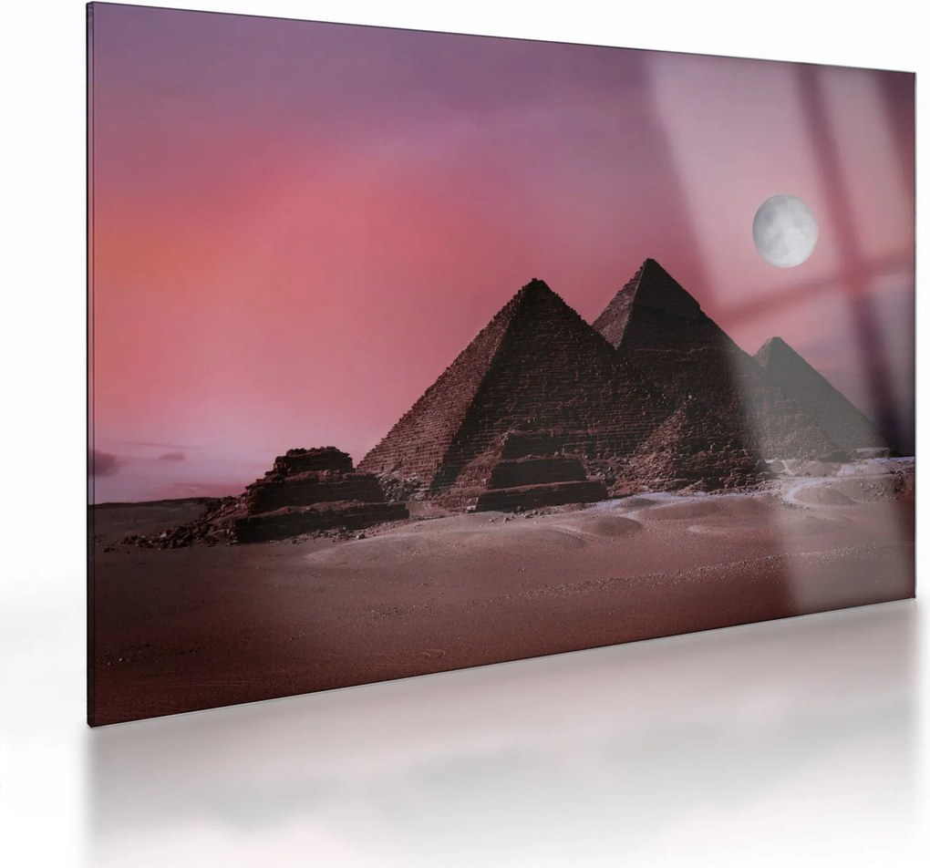 Sklenený obraz - Pyramídy Giza, Egypt (70x50 cm)