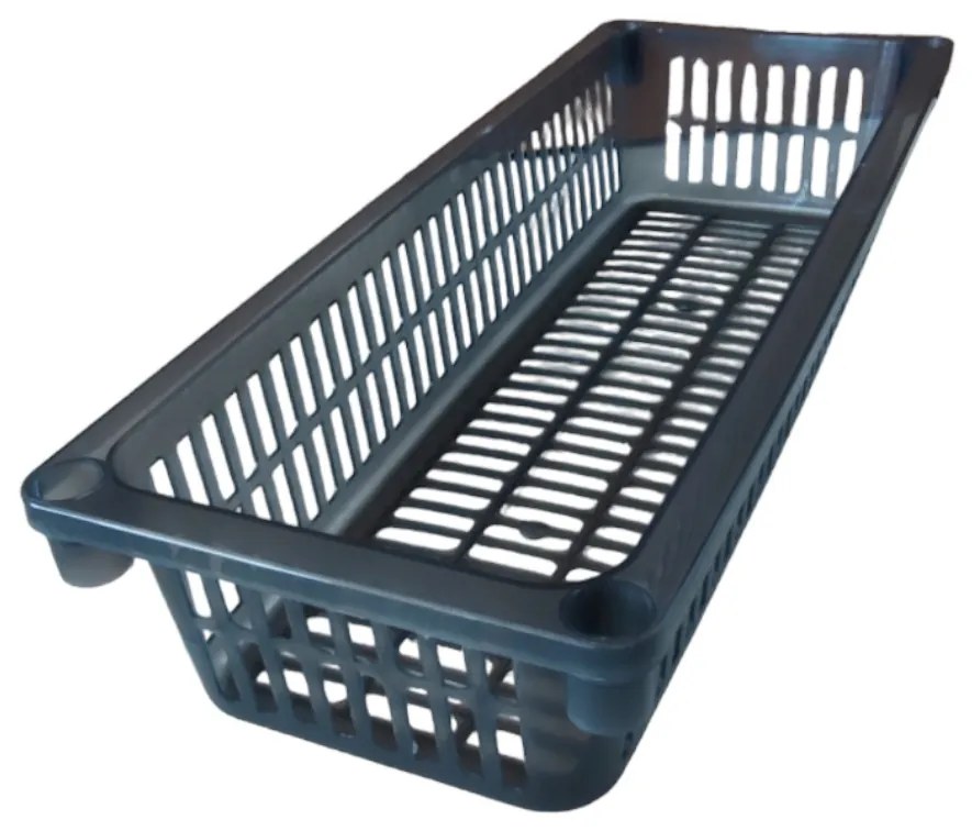 Úložný kôš, box a organizér extra hlboký 50 cm x 20 cm INVA, sivý