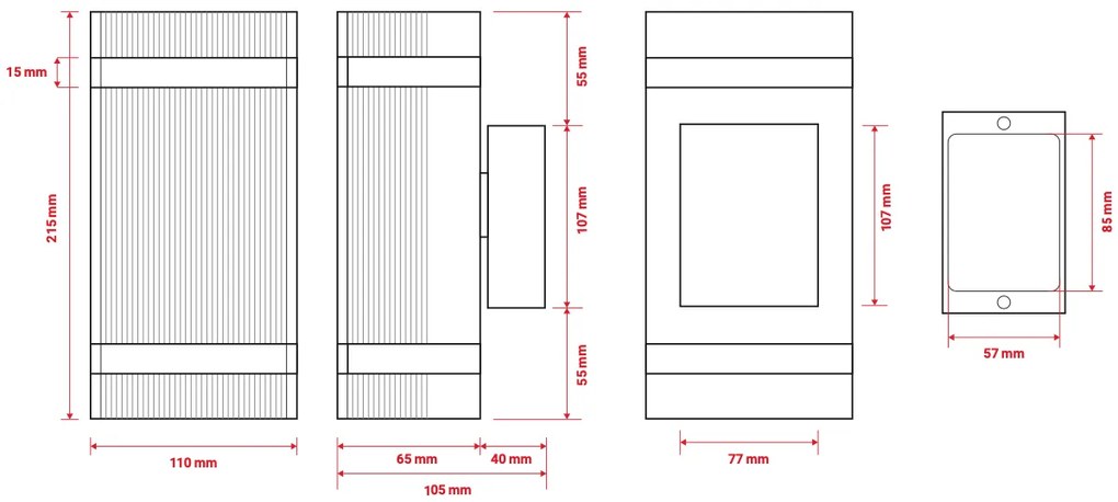 BERGE LED vonkajšie svietidlo HANA strieborné - 2 x GU10 - 230V