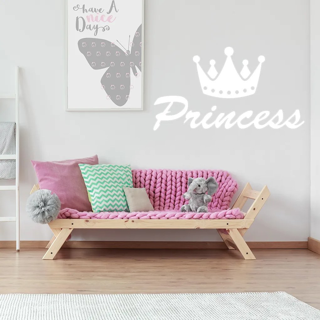 Veselá Stena Samolepka na stenu na stenu Princess Farba: černá