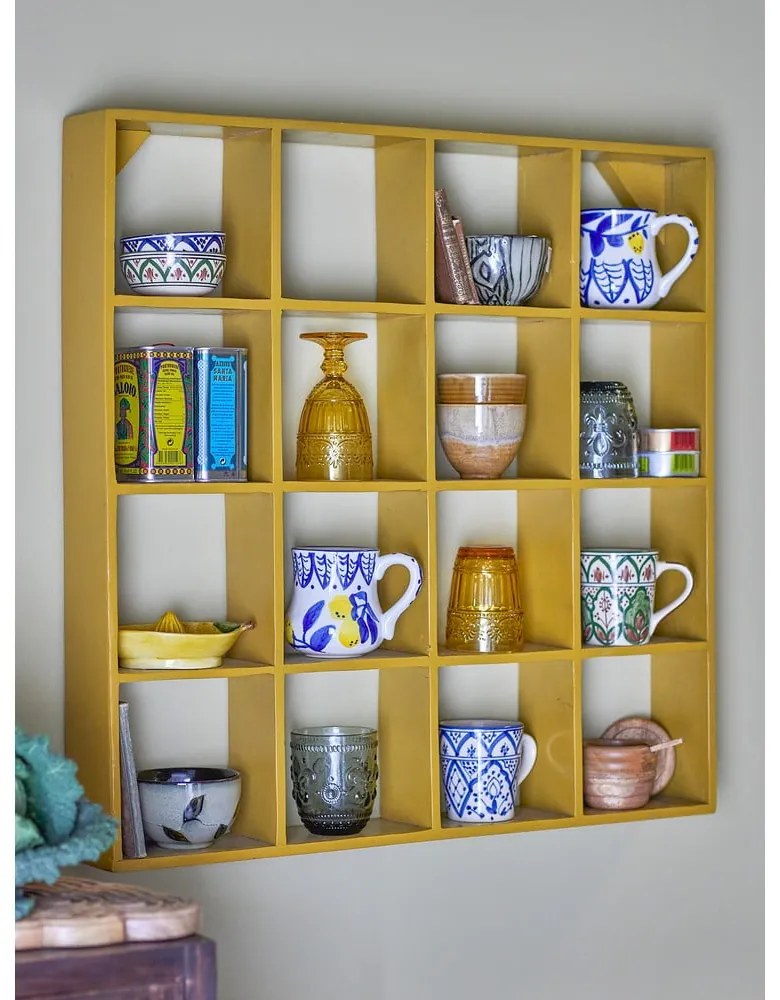 Žltá poschodová polica z recyklovaného dreva 10 cm Bekka – Bloomingville