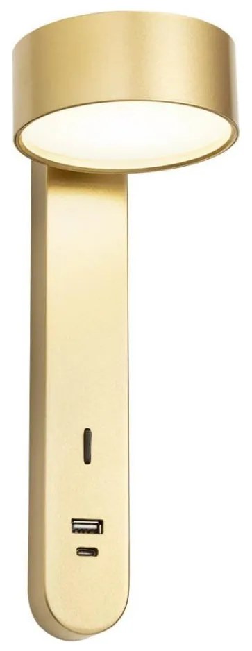 Redo 01-4641 - LED nástenné svietidlo SADES LED/6W/230V CRI 90 USB zlatá
