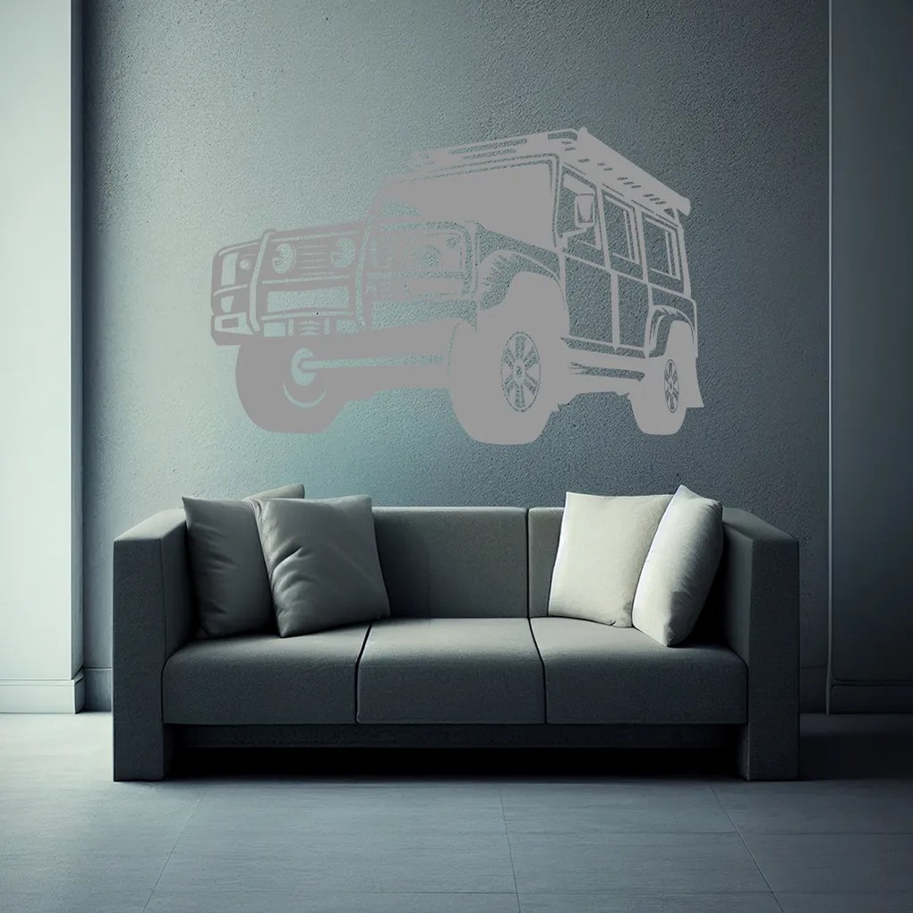 Veselá Stena Samolepka Auto Land Rover Defender Farba: oranžová, Veľkosť: 100 x 64 cm