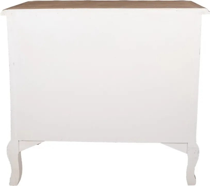 Béžová antik drevená komoda so šulíkmi Chantien - 95*38*90 cm
