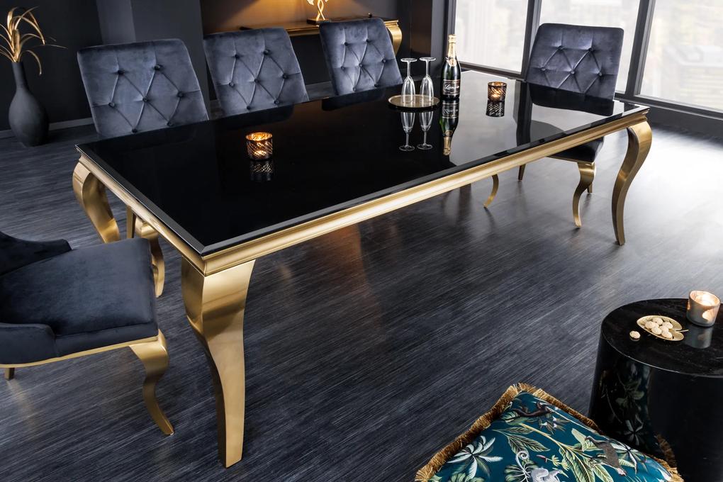 Jedálenský stôl Modern Barock 180cm - čierny zlatý opál
