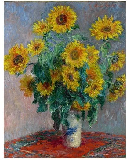 Reprodukcia obrazu Claude Monet - Bouquet of Sunflowers , 50 × 40 cm