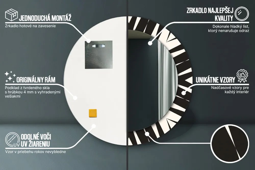 Okrúhle ozdobné zrkadlo na stenu Geometria abstrakcie fi 70 cm