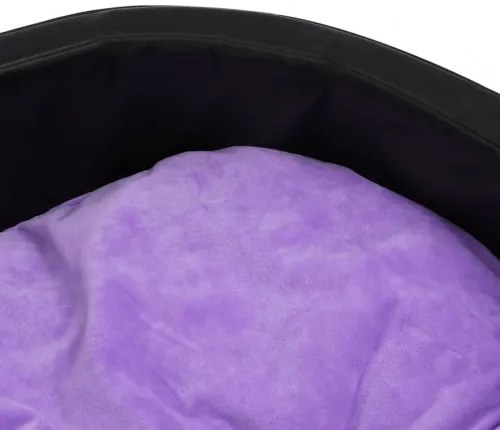vidaXL Pelech pre psa čierno-fialový 99x89x21 cm plyš a umelá koža-
