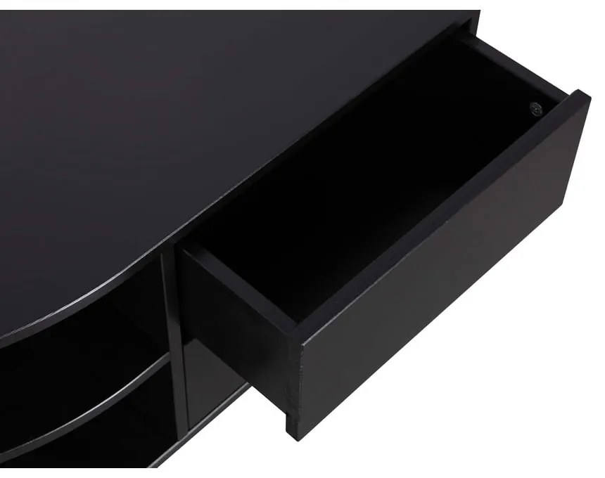 Čierny modulárny TV stolík z borovicového dreva 78x40 cm Finca – WOOOD