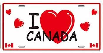 Ceduľa značka I Love Canada