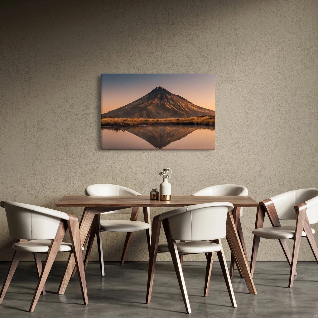 Obraz odrazu hory Taranaki, Nový Zéland (90x60 cm)