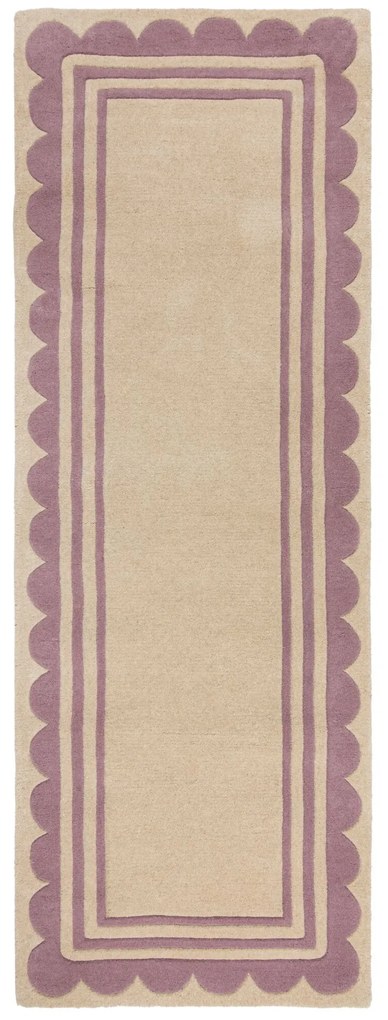 Ručne všívaný behúň Lois Scallop Purple, 80x230, fialová, chodba / predsieň, Flair Rugs