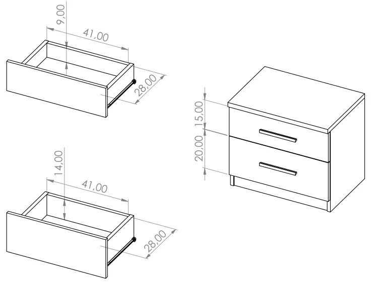 Nočný stolík Bonaparte NS (dub monastery). Akcia -17%. Vlastná spoľahlivá doprava až k Vám domov. 1051457