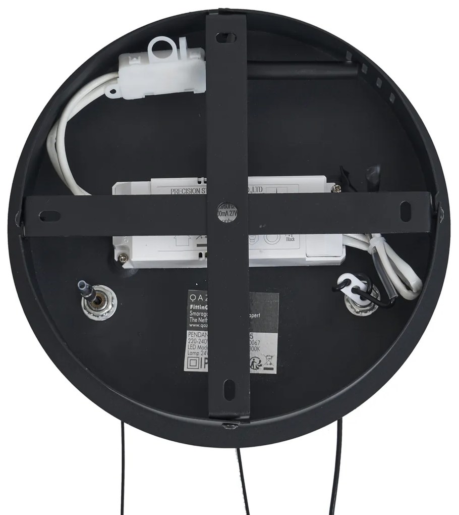 Moderné závesné svietidlo čierne 59cm vrátane LED 3-krokového stmievania - Anello Chandelier