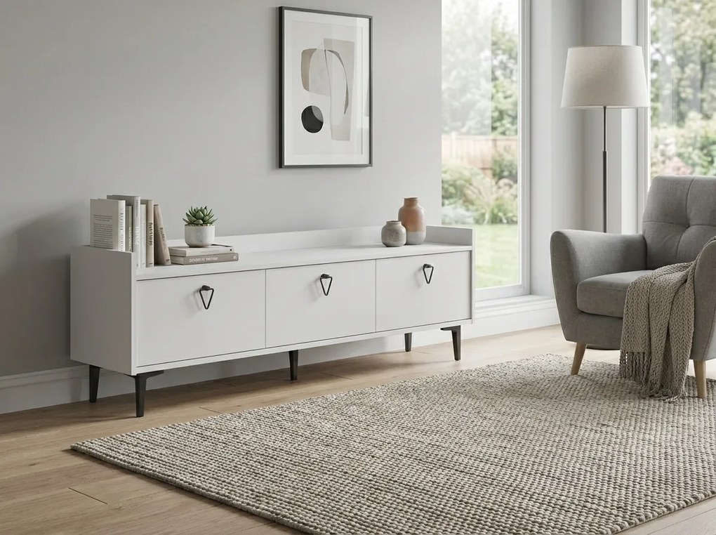 TV stolík PIENA 160 cm, biely