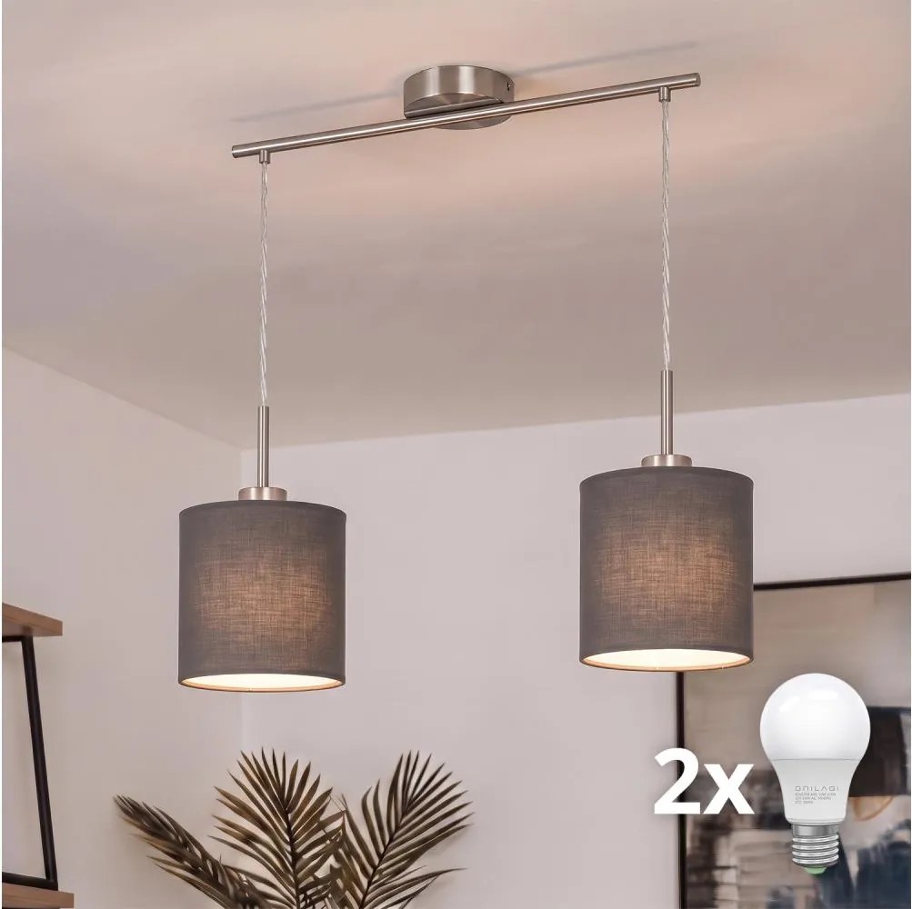 Brilagi - LED luster na lanku NUBILA 2xE27/60W/230V antracit