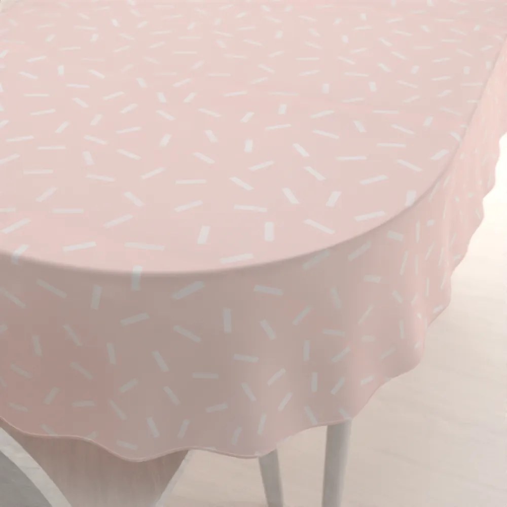 Biante Dekoračný oválny obrus PM-062 Konfety na pastelovo lososovom 140x220 cm