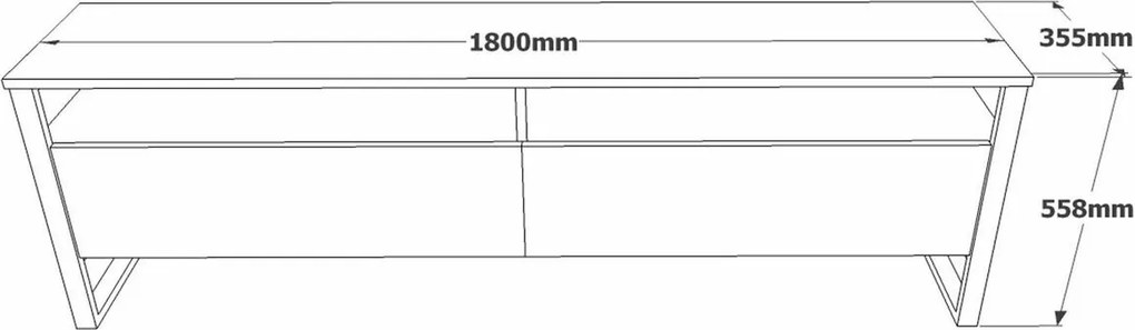 Stojan na televízor Man Atlantic Pine and Black