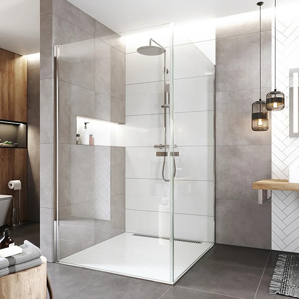 Mereo Mereo, Pivotový sprchový kút Novea, štvorec, chróm ALU, sklo Číre, MER-CK10903ZVR