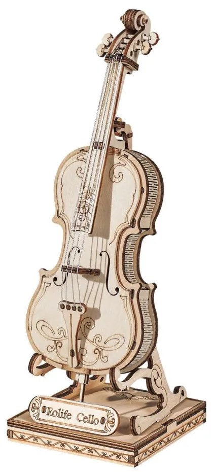 Robotime drevené 3D puzzle Violončelo 58 ks