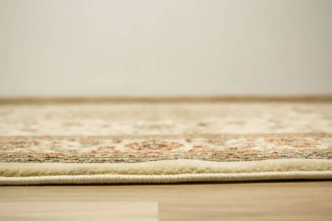 Koberec Super Rose D373A Ornament svetlobéžový / krémový ovál