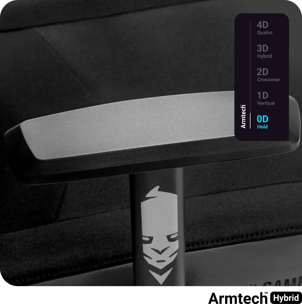 Herné kreslo z eko-kože Normal Size, čierny-sivý: Diablo X-Gamer 2.0 Dark Obsidian