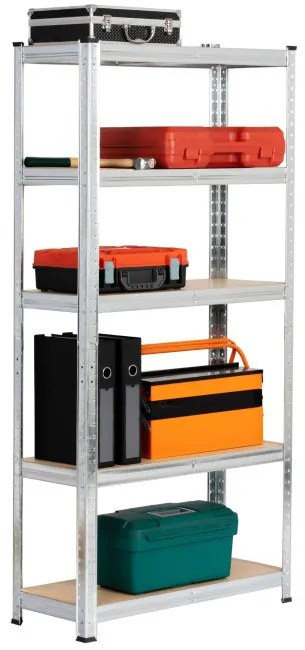 Kovový regál 70x30x154 cm strieborný