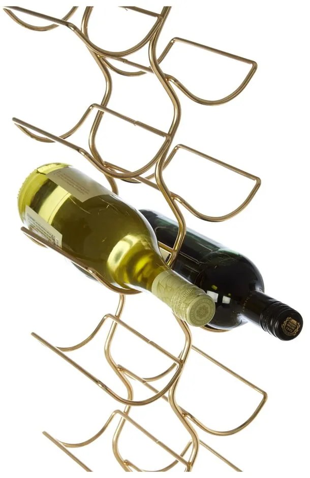 Kovový regál na víno v zlatej farbe počet fliaš 12 Wren – Premier Housewares