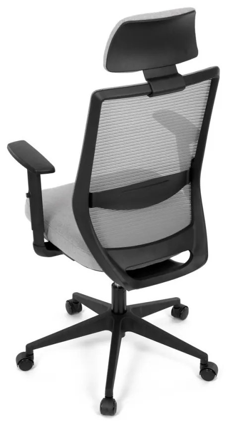 Kancelárska ergonomická stolička SENA — sieť / látka, čierna / šedá