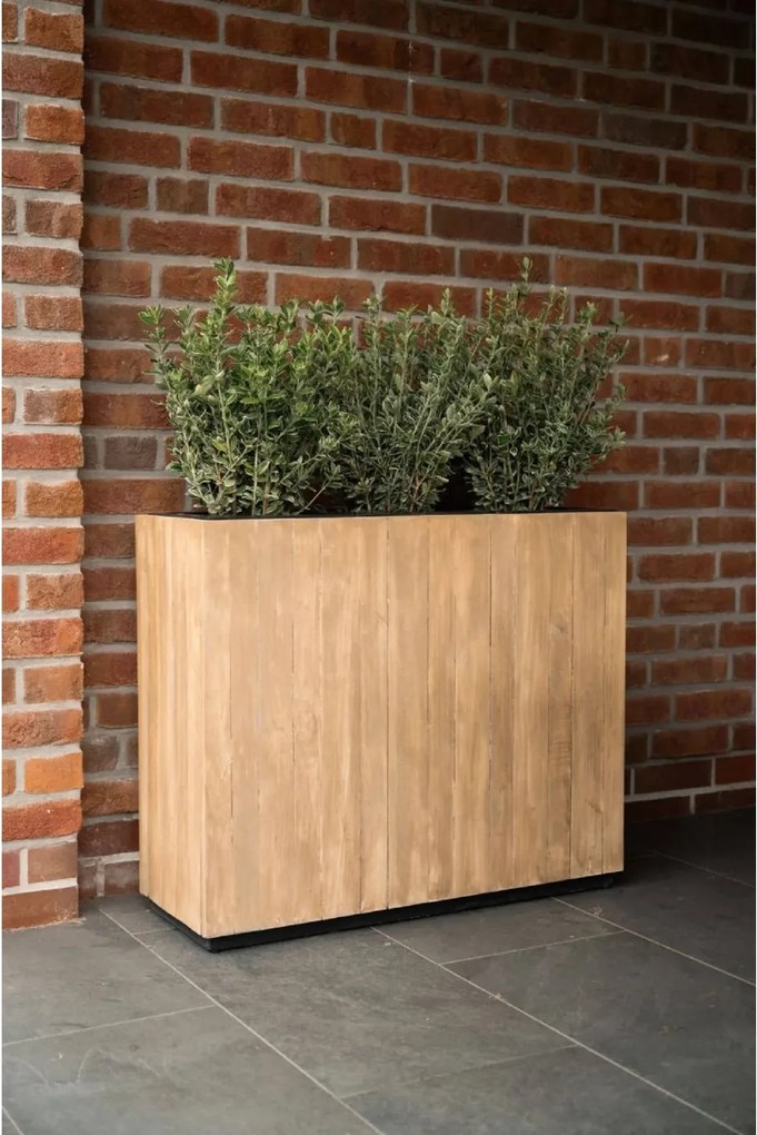 Drevený kvetináč ELEMENTO, drevo, šírka 90 cm, hnedá