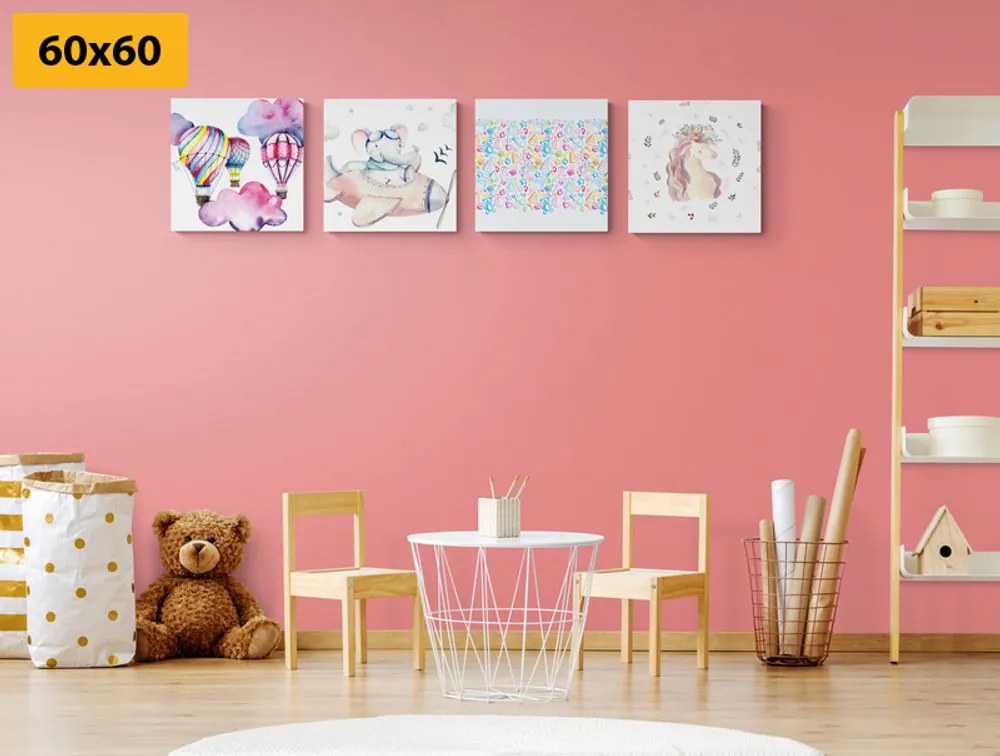 Set obrazov pre deti v pastelových farbách