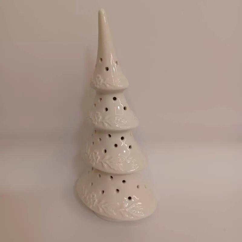 DECOLED Keramický stromček, 11,4 x 8,5 x 23 cm, teplá biela, 2xLR44