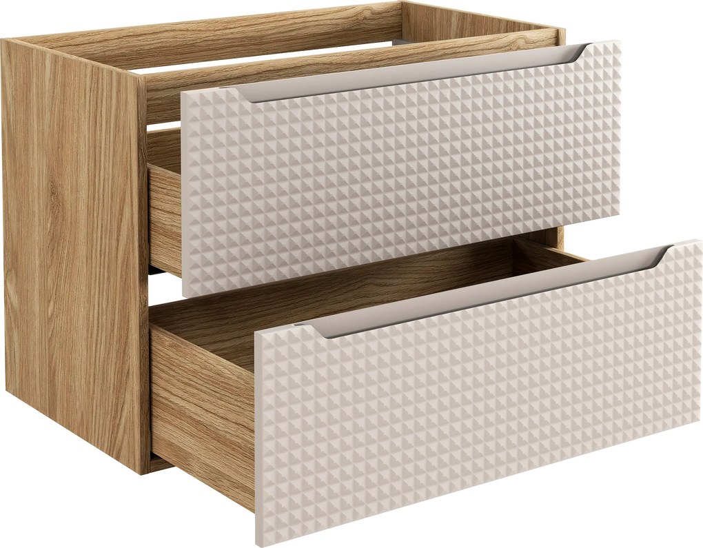 Comad Kúpeľňová skrinka pod umývadlo Luxor Beige 80 béžová/dub olejovaný