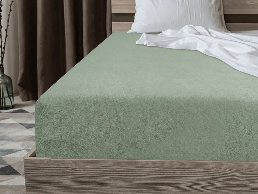 Froté plachta EXCLUSIVE svetlo olivová 180 x 200 cm