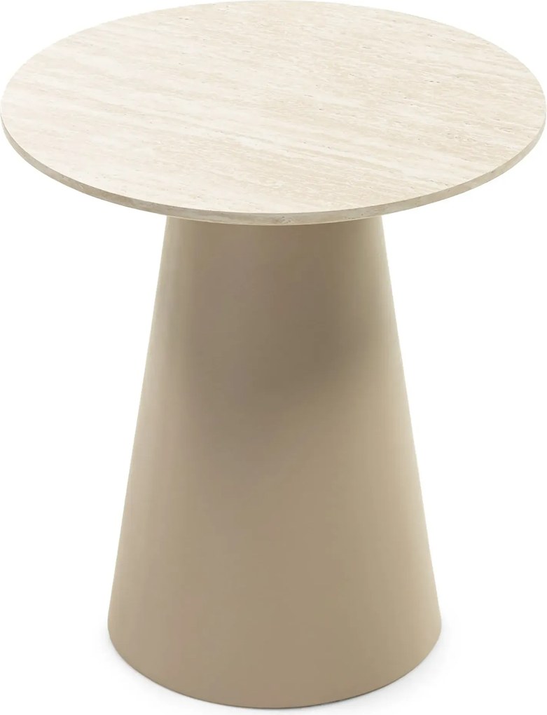 Odkladací stolík Sakala 45 cm travertín/béžový