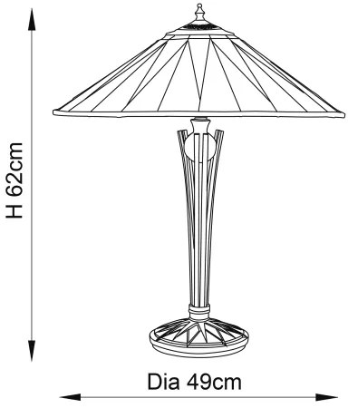 Endon 64045 - Namizna svetilka Tiffany DARK STAR 2xE27/60W/230V Ø 49 cm
