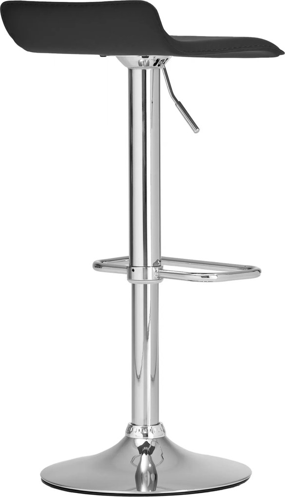 Barová stolička Dyn - podnož chróm - Čierna