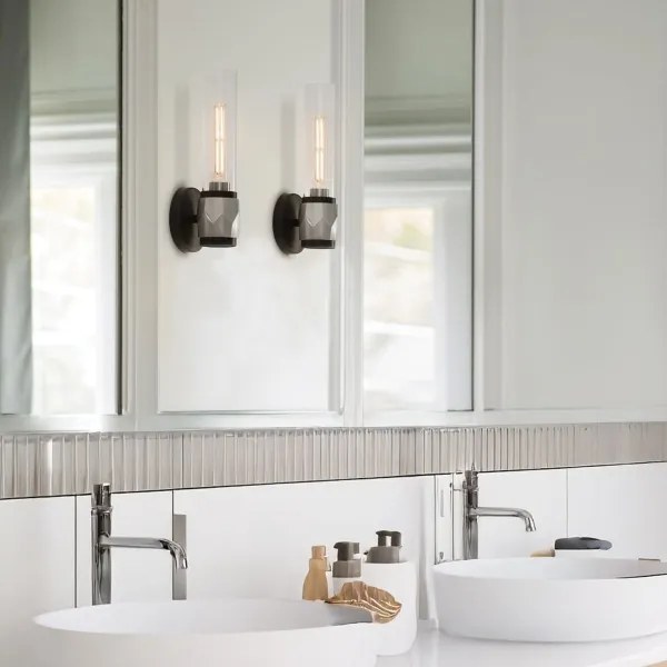 Hinkley HK-ELLISON1-BK-BN -Kúpeľňové svietidlo ELLISON 1xE27/40W/230V IP44 čierne