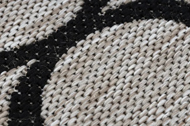 Behúň SIZAL FLOORLUX 20608, koniczyna marokánka, trellis strieborný / čierny