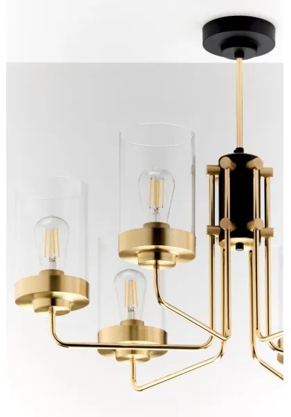 Jupiter 2089 - Luster na tyči RAMIREZ 6xE27/15W/230V zlatá/čierna