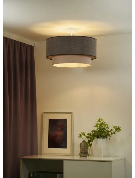 Duolla-Prisadený luster BOHO ECO RECYCLING 1xE27/15W/230V pr. 45 cm hnedá/krémová