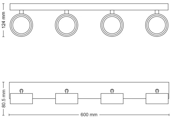 Philips - LED Bodové svietidlo BRACIA 4xLED/5,5W/230V čierna