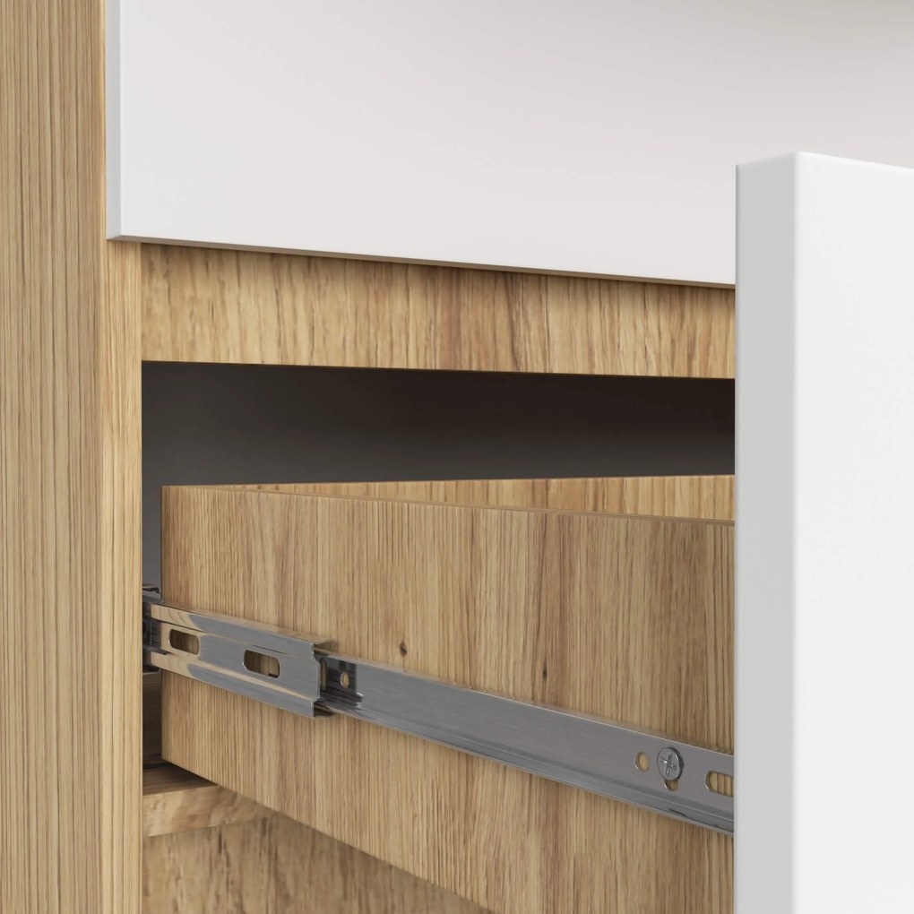 Komoda Kuba 160 cm 10 zásuviek dub artisan/biela