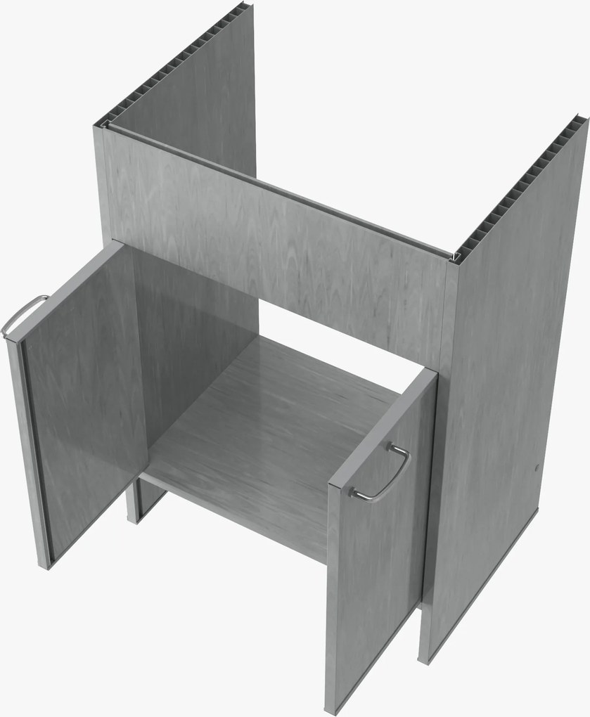 Gamma Selva, skrinka pod výlevku 572×380×798 mm, PVC, šedá, GMA-SZDPCV-G