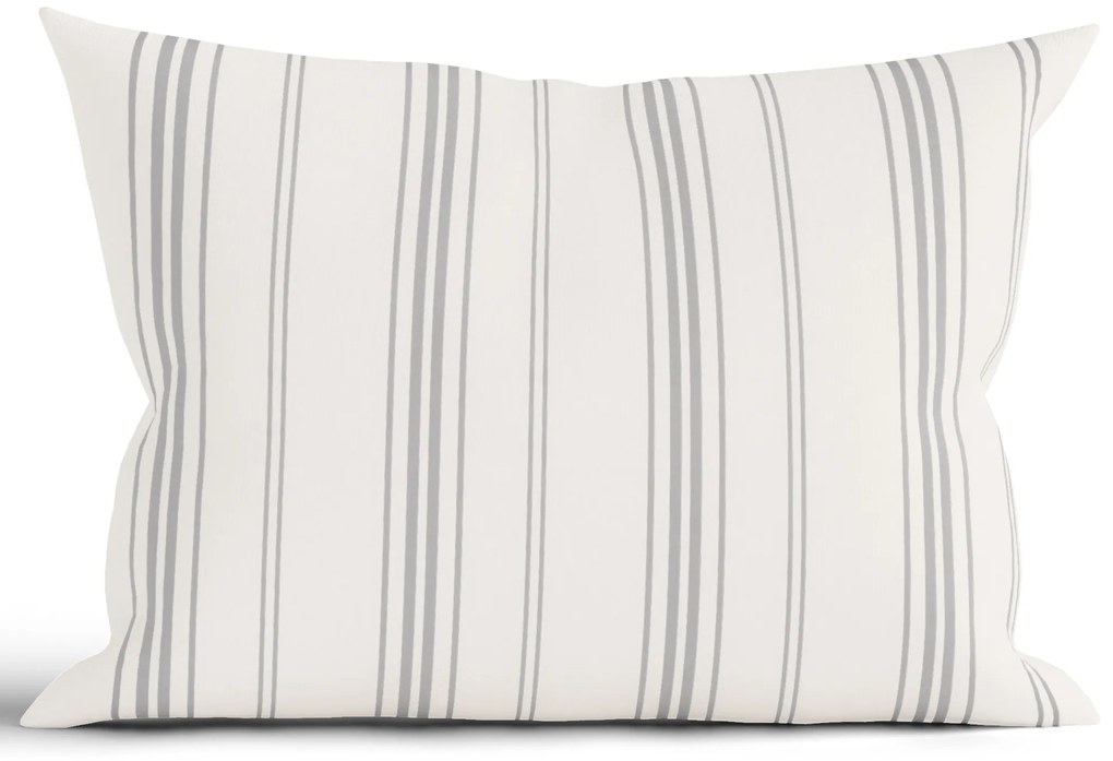 Bavlnená obliečka na vankúš Natural 40 × 60 cm - Prúžky šedé